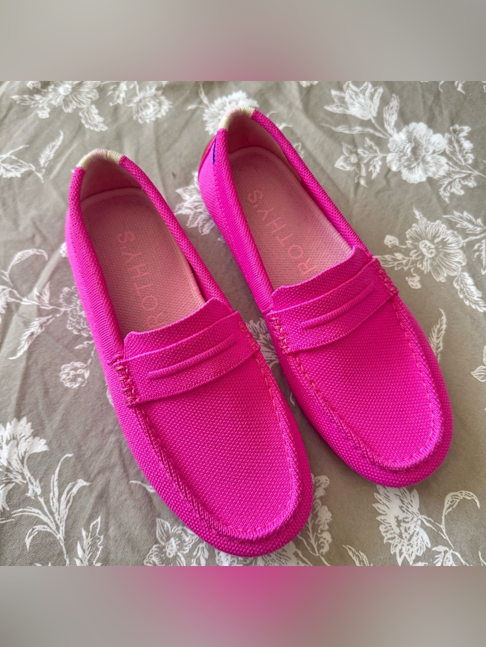 Rothy's Women's Pink Knit Loafers Slip-On Shoes